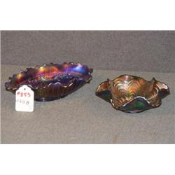 SMALL CARNIVAL GLASS DISHES- 2 X THE MONEY