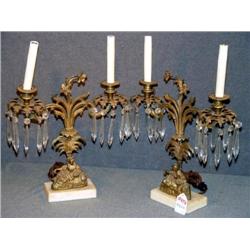 PAIR OF SEATED FEMALE 2 BRANCH GIRONDOLES