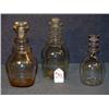 Image 1 : EARLY BLOWN 3 RING NECK DECANTERS- 3 X THE MONEY