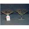 Image 1 : MINIATURE ETCHED GLASS COMPOTES, 3.5" HIGH, 2X THE