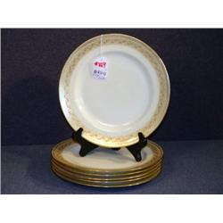 GILT DECORATED ROYAL DAULTON LUNCHEON PLATES- 6 X