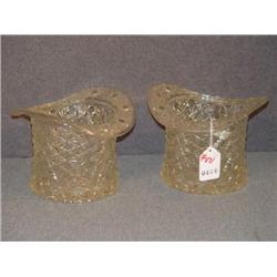 DAISY AND BUTTON PRESSED GLASS 6" HATS- 2 X THE