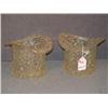 Image 1 : DAISY AND BUTTON PRESSED GLASS 6" HATS- 2 X THE