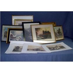 BOX LOT PRINTS, LITHOS, ETC.