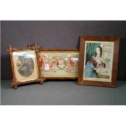 CURRIER PRINT "JULIA," FRAMED MOTTO, AND WASHING