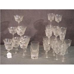 LOT 35 PCS CUT CRYSTAL STEMWARE