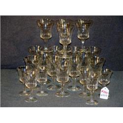 LOT 21 PCS SWEDISH CRYSTAL STEMWARE
