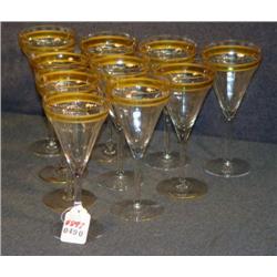 SET OF 10 GOLD BAND WINES