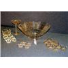 Image 1 : EARLY ETCHED GLASS COMPOTE WITH OPEN SALTS