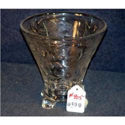 ETCHED GLASS FOOTED 6.75" VASE