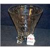 Image 1 : ETCHED GLASS FOOTED 6.75" VASE