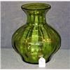 Image 1 : LARGE BLOWN GREEN GLASS VASE 12.5" HIGH