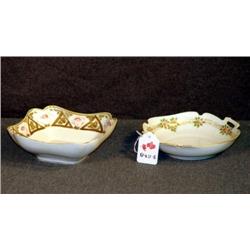 LOT OF 2 HAND PAINTED NIPPON DISHES