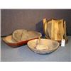 Image 1 : LOT 2 WOODEN BOWLS, BUTTER WORKER, ETC.