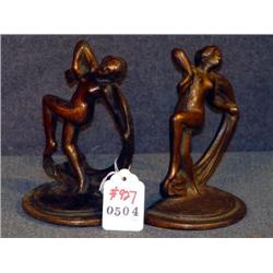 ART NOUVEAU NUDE FEMALE BOOKENDS