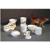 Image 1 : TRAY LOT WITH COW CREAMER, HAIR RECEIVER, SOAP DIS