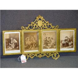 FANCY BRASS FOLDING FRAME, FLORAL DECORATED