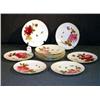 Image 1 : SET OF 12 FLORAL DECORATED PLATES BY BROWN, WESTHE