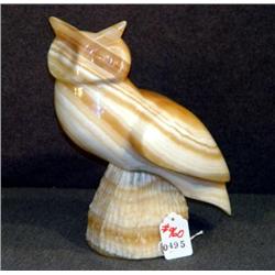 ALABASTER OWL FIGURINE