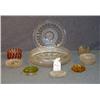 Image 1 : LOT GLASS BOWL WITH FANCY GLASS BOBEECHES, ETC.