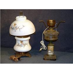 LOT OF 2 ELECTRIFIED VICTORIAN LAMPS