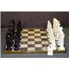 Image 1 : ALABASTER CHESS BOARD WITH PIECES