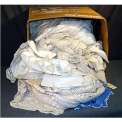 BOX LOT OF CROCHETED ITEMS