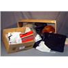 Image 1 : BOX LOT OF MATERIALS INCL VICTORIAN APPAREL, DRESS