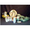 Image 1 : LOT OF CHINA INCL FLORAL TEAPOT, GREEN PORCELAIN
