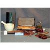 Image 1 : TRAY LOT WITH DRAFTING SET, JEWELER'S ANVIL, ETC.