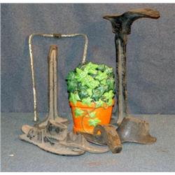 LOT SHOEMAKER'S LATHES, IRON DOORSTOP, ETC.