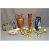 Image 1 : BOX LOT WITH METAL VASE, BUTTER WORKER, ETC.