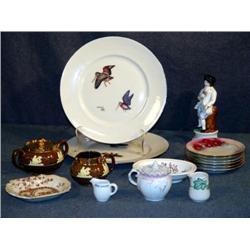 TRAY LOT CHINA INCL LYNN BOGUE HUNT BIRD PLATES