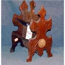 SMALL VICTORIAN WALNUT LETTER HOLDER