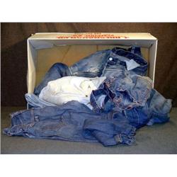 LOT OF OLD BLUE JEANS