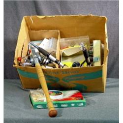 LOT FISHING ITEMS INCL TELESCOPING POLES