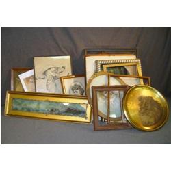 BOX LOT OF FRAMES INCL BLACK WALNUT