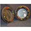 Image 1 : PAIR OF FRUIT MOTIF DECORATIVE 12" ROUND MIRRORS