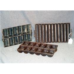 LOT 3 CAST IRON MUFFIN PANS