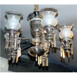 SILVERPLATED 5 BRANCH CHANDELIER