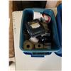 Image 2 : 2 TOTES OF ELECTRONICS AND DESKTOP CALCULATOR