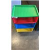 Image 1 : PLASTIC WASTE BIN WITH 3 STACKING PLASTIC ORGANIZERS