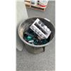 Image 2 : GARBAGE BIN OF WELDING GOGGLES, HARDWARE ORGANIZER AND HATCHET