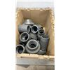 Image 2 : CRATE OF METAL HOSE FITTINGS AND TOTE OF PVC FITTINGS