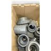 Image 3 : CRATE OF METAL HOSE FITTINGS AND TOTE OF PVC FITTINGS