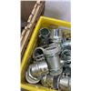 Image 8 : CRATE OF METAL HOSE FITTINGS AND TOTE OF PVC FITTINGS