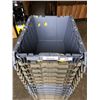 Image 2 : STACK OF 15 TOTES WITH BUILT IN INTERLOCKING LIDS
