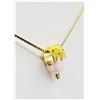 Image 2 : STERLING SILVER YELLOW GOLD TONE PLATED "ICE CREAM BAR" CHARM NECKLACE, RETAIL $150.00