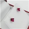 Image 2 : 10KT. WHITE GOLD 4MM X 4MM CZ EARRINGS, RETAIL $400.00
