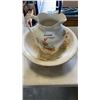 Image 1 : PORCELAIN HAND PAINTED JUG AND BOWL SET